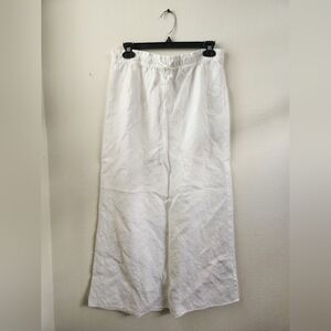Zara Maxi Skirt 100% Linen Drawstring Waist White Small